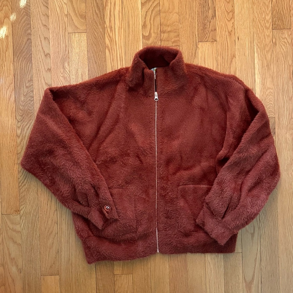 Maeve for Anthropologies Fuzzy Bomber Jacket